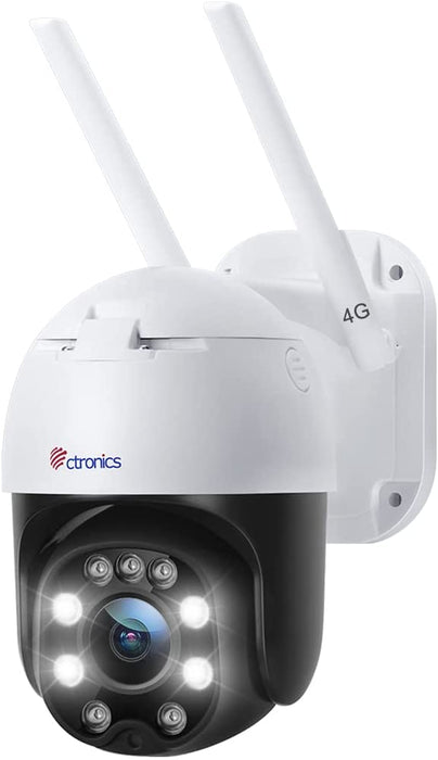 3G/4G LTE Überwachungskamera Aussen mit SIM-Karte, Ctronics PTZ Kamera Outdoor 355°/90° Schwenkbar, Personenerkennung und Automatische Verfolgung