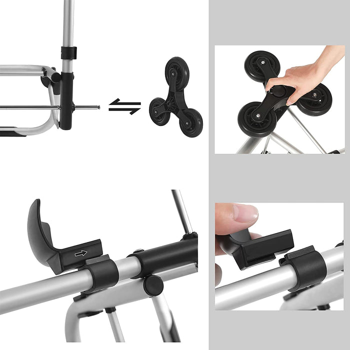 Einkaufstrolley, klappbar, Stabiler Einkaufswagen, mit Kühlfach,schwarz