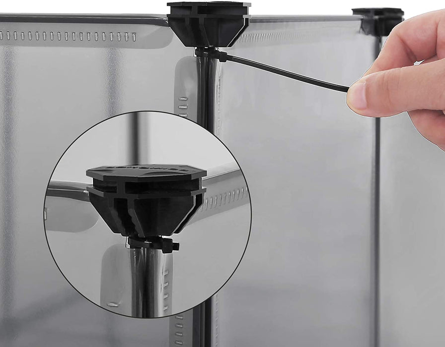 Freigehege mit Bodenplatten, Laufstall, aus Kunststoff, Gehege für Kleintiere, Meerschweinchen, Hamster, Kaninchen, grau