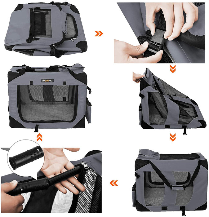 Hundebox, Hundetasche, faltbar, 70 x 52 x 52 cm, grau