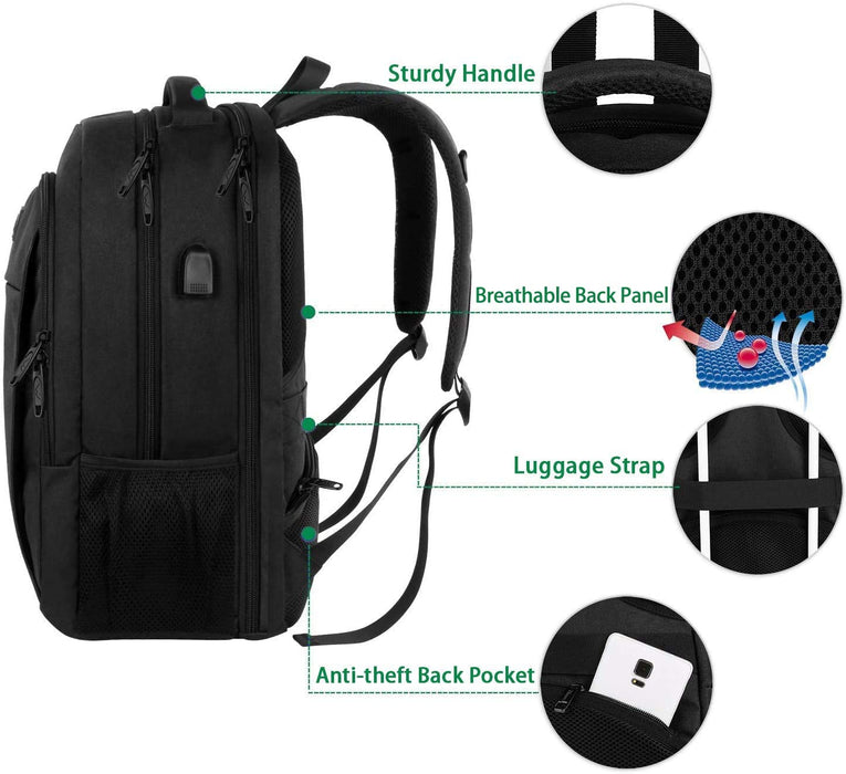 Großer Laptop Rucksack 17 Zoll Laptoptasche für Schule Arbeit mit USB Ladeanschluss Anti Diebstahl Business Reisen Rucksack für Notebook Wasserdichte