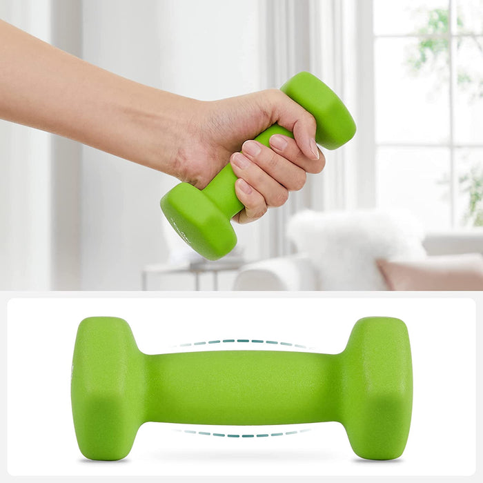 Hanteln, Hantelset, Kurzhanteln, Hexagon, mit Hantelständer, 2 x 1 kg, 2 x 2 kg, 2 x 3 kg, Vinyl-Beschichtung, Krafttraining