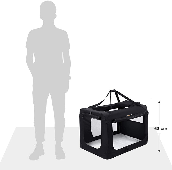 Hundebox, Hundetasche, faltbar, 91 x 63 x 63 cm, schwarz