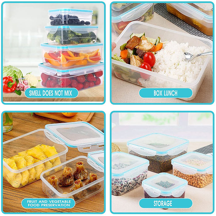 Frischhaltedosen,Leicht Mahlzeit Prep Boxen BPA-Frei - 8 -Teiliges Set (4 Boxen + 4 Deckel) als Vorratsdosen Snackbox oder Brotdose