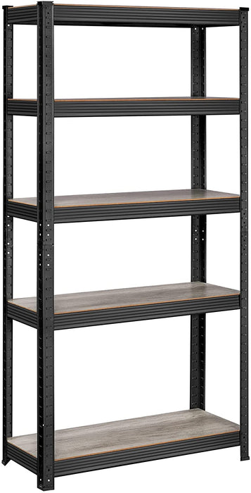 Schwerlastregal, Bücherregal, Lagerregal, Standregal, 5 Ablagen, 150 x 75 x 30 cm, bis 400 kg belastbar, verstellbare Ablagen, Industrie-Design