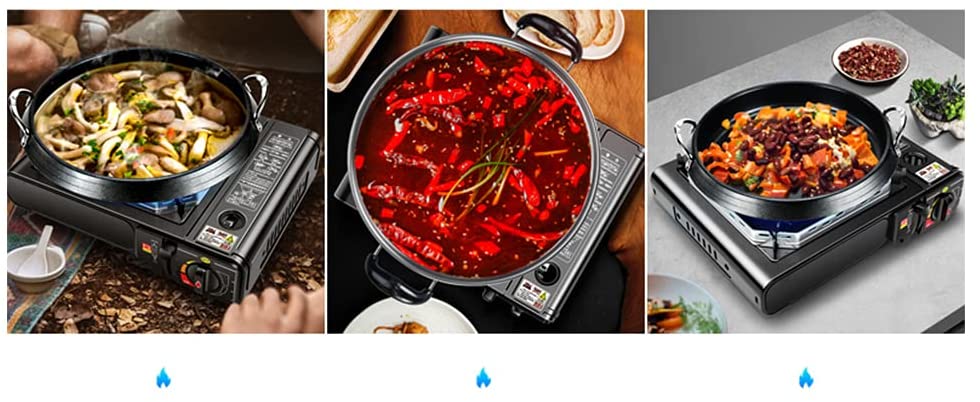 Camping GASKOCHER Set KOCHER IM TRAGEKOFFER Doppelzweck interne tragbare gaskartuschen oder externe Gasflasche Campingkocher