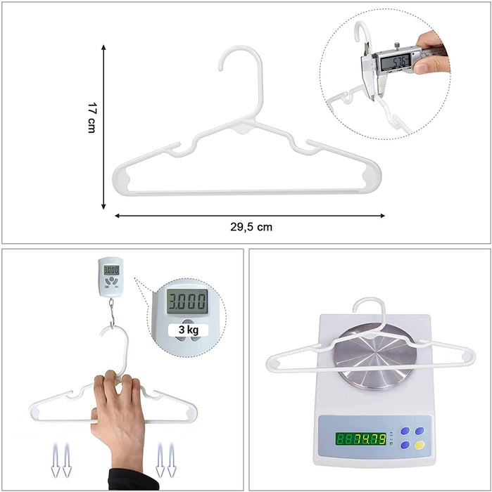 30 Stück Kinder Kleiderbügel, für Babyklamotten/Babykleidung/Kinderkleidung, Premium-Qualität, dünn, platzsparend, starker hochwertiger Kunststoff