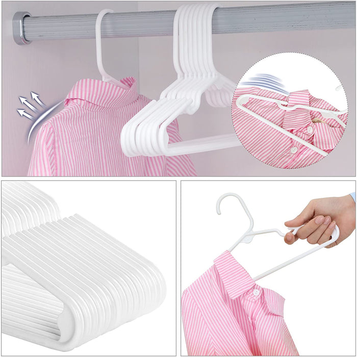 30 Stück Kinder Kleiderbügel, für Babyklamotten/Babykleidung/Kinderkleidung, Premium-Qualität, dünn, platzsparend, starker hochwertiger Kunststoff