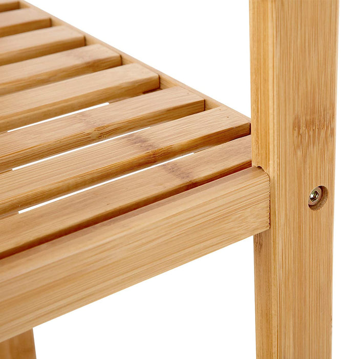 5-stöckiges Badezimmerregal aus Bambus, Standregal, Küchenregal, 33 x 33 x 146 cm, schmal für enge Räume, Wohnzimmer, Schlafzimmer