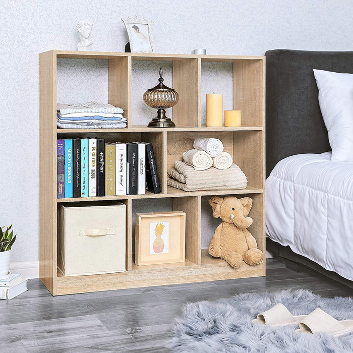 Bücherregal, Würfelregal, Standregal, mit offenen Fächern, für Wohnzimmer, Arbeitszimmer, Kinderzimmer, Büro, als Raumteiler, 97,5 x 30 x 100 cm