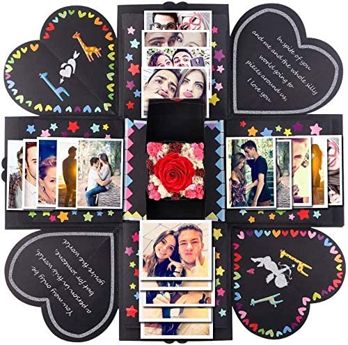 Kreative Überraschung Box Explosions-Box DIY Faltendes Fotoalbum,Geburtstag Jahrestag Valentine Hochzeit Geschenk, für Hochzeit, Muttertag, DIY Geschenk