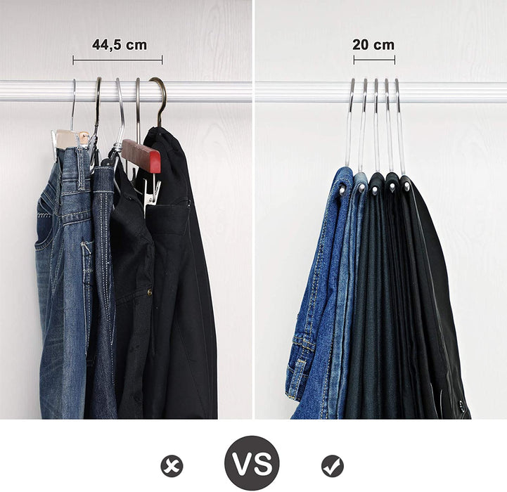 Kleiderbügel aus Metall, 20 Stück, Hosenbügel, aus Ø 5 mm Draht, mit PVC-Kunststoff beschichtet, rutschfest, 38 cm, verchromt, weiß