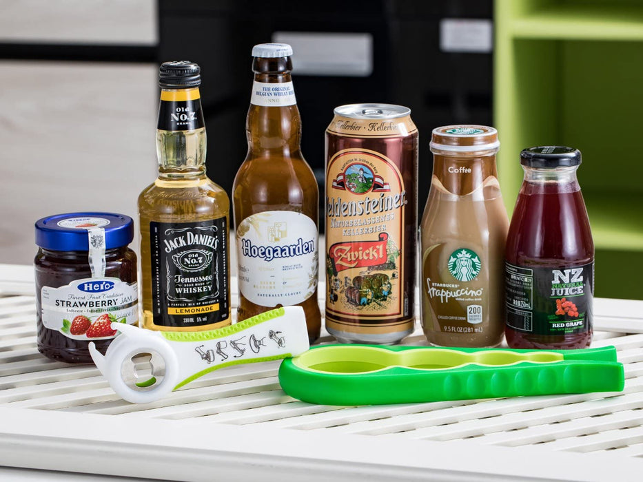 2 Stück Deckelöffner, Glasöffner, Multi-Funktions Dosenöffner und Flaschenöffner Sets für Küche Restaurant Bar Party mit Arbeitsersparnis