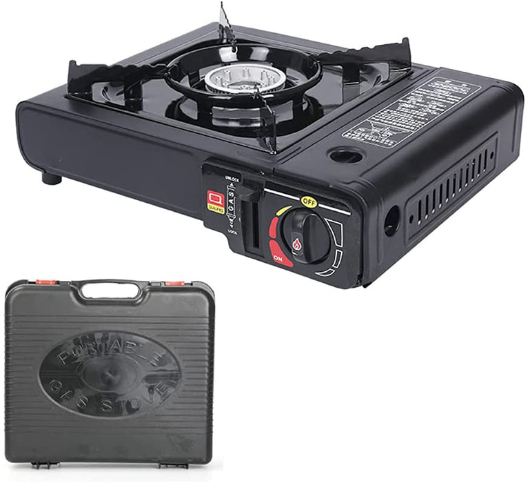 Camping GASKOCHER Set KOCHER IM TRAGEKOFFER Doppelzweck interne tragbare gaskartuschen oder externe Gasflasche Campingkocher