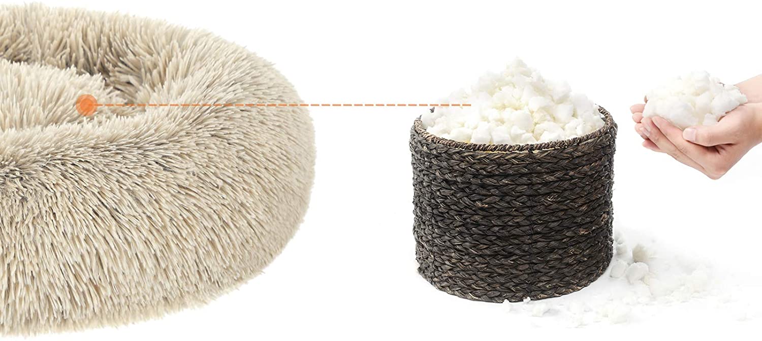 Hundebett, Katzenbett, weicher Plüsch, 60 cm, Khaki