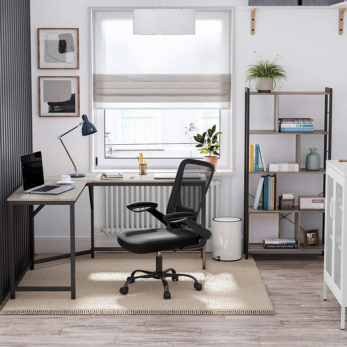 Eckschreibtisch, L-förmiger Computertisch, Bürotisch, Arbeitszimmer, Homeoffice, Gaming, platzsparend, einfache Montage, Industrie-Design, Greige