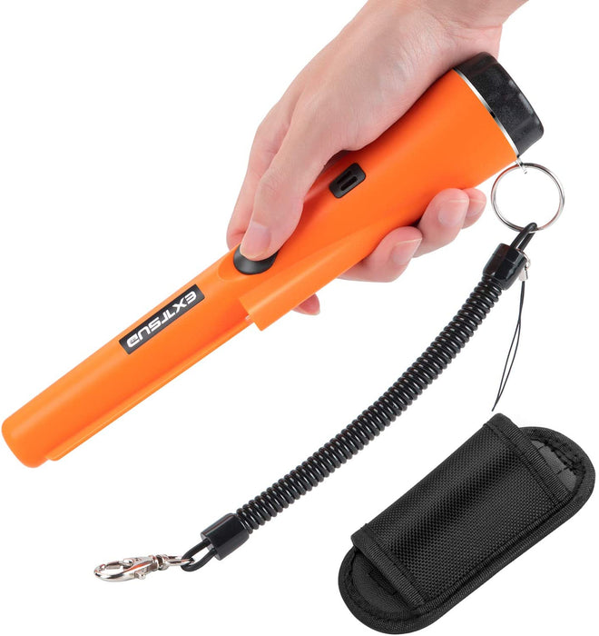 Tragbar Metallsuchgerät, Metallpointer Metalldetektor Metall Pin Pointer IP66 Wasserdichter eingebautem LED Indicator/Alarm Licht/ 360° Scan/Holster