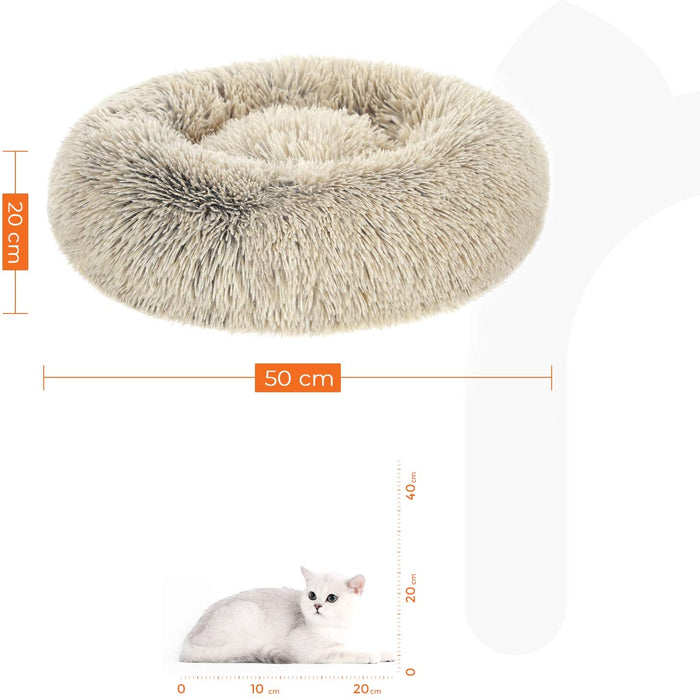 Hundebett, Katzenbett, weicher Plüsch, 50 cm, Khaki