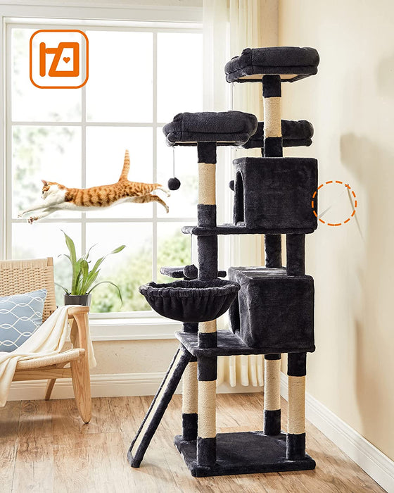 Kratzbaum, XXL Katzenbaum, 172 cm, rauchgrau