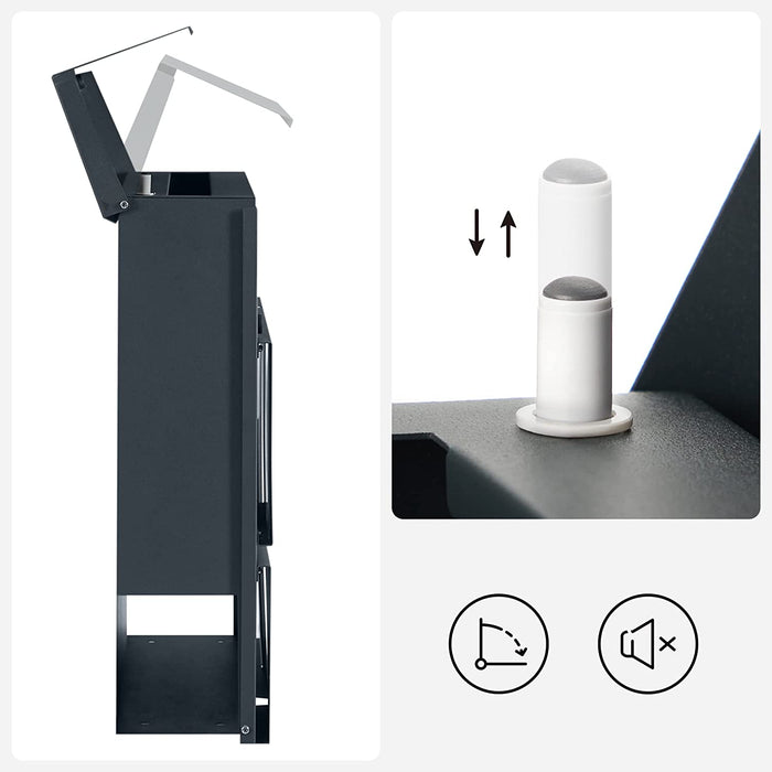 Briefkasten, Wandbriefkasten mit Sichtfenster, für Haustür, mit Schloss und Schlüsseln, anthrazit