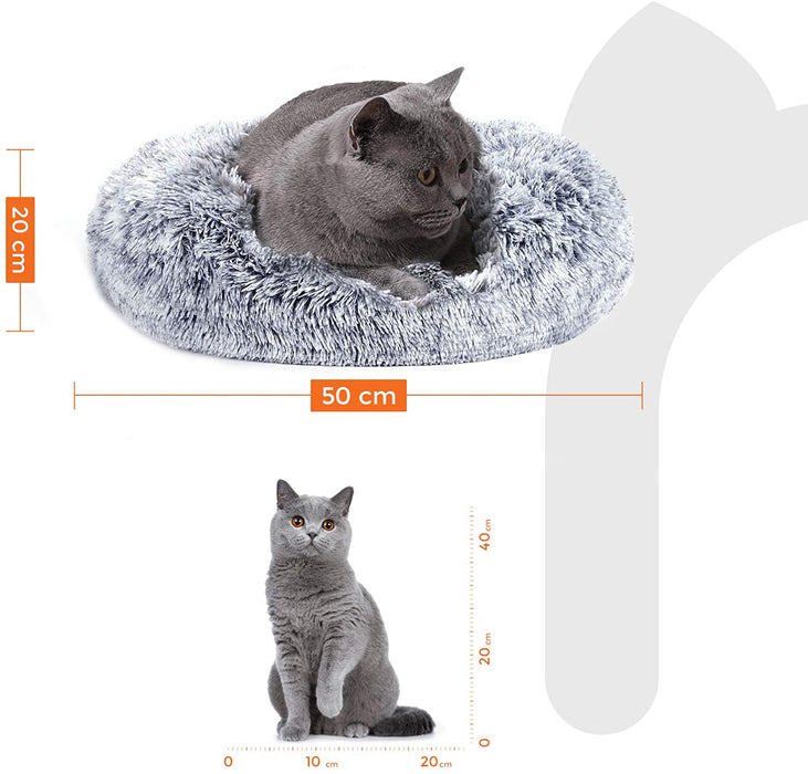 Hundebett, Katzenbett, weiche PV-Samtoberfläche, 50 cm, grau