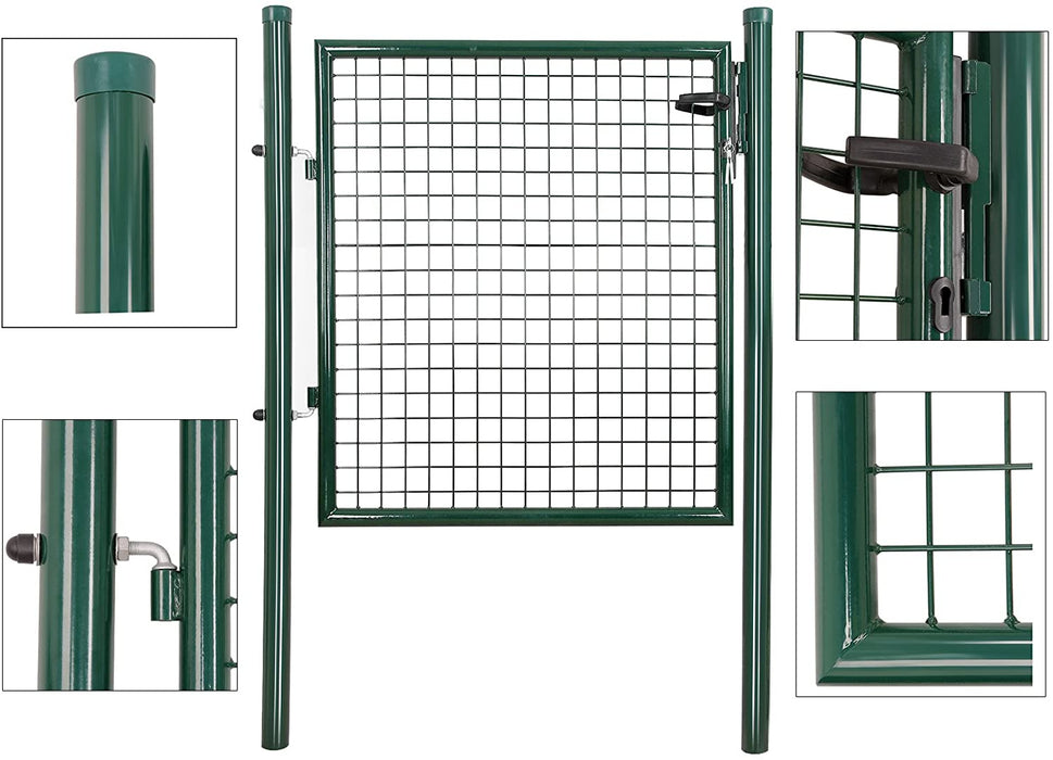 Gartentor Gartentür Zauntor inkl. Schloss und 3 Schlüsseln Grün