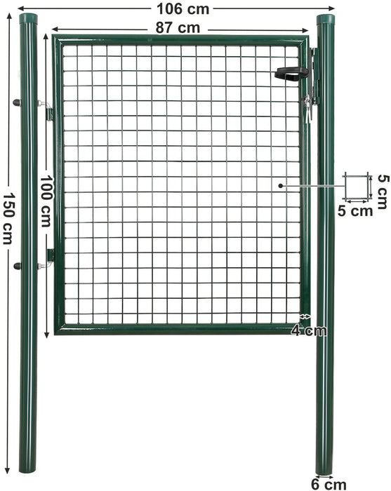 Gartentor Gartentür Zauntor inkl. Schloss und 3 Schlüsseln Grün