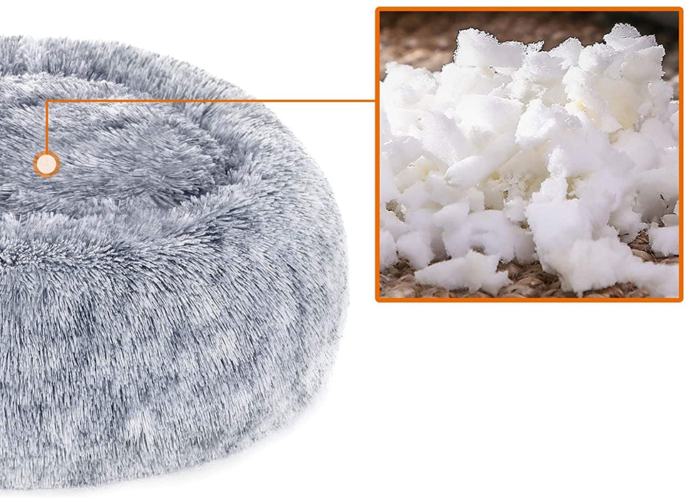 Hundebett, Katzenbett, weiche PV-Samtoberfläche, 70 cm, grau