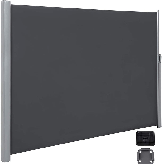 Seitenmarkise, ausziehbar, 180 x 300 cm, Sichtschutz, Sonnenschutz, Blickdicht, Seitenrollo, für Balkon, Terrasse, Garten, anthrazit