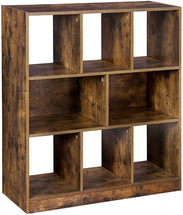 Bücherregal, Würfelregal, Standregal, mit offenen Fächern, für Wohnzimmer, Arbeitszimmer, Kinderzimmer, Büro, als Raumteiler, 97,5 x 30 x 100 cm