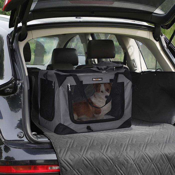 Hundebox, Hundetasche, faltbar, 60 x 42 x 42 cm, grau