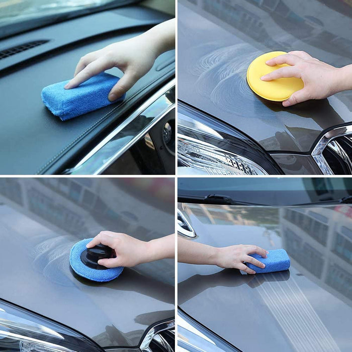 Mikrofaser Auto Handpolierschwamm, Wax Applikator Pad, 13tlg Auto Polierschwamm Reinigungswachs Schwamm Wachs Applikator Reinigungspad