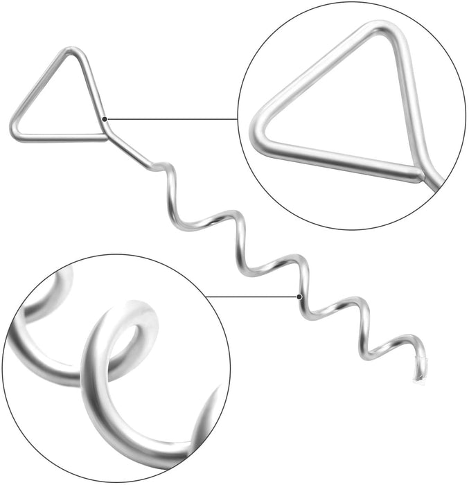 Bodenanker für Trampoline, Spiral-Bodenverankerung, Set aus Erdankern aus verzinktem Eisen und Polyester-Gurten mit Stahl-Schnallen