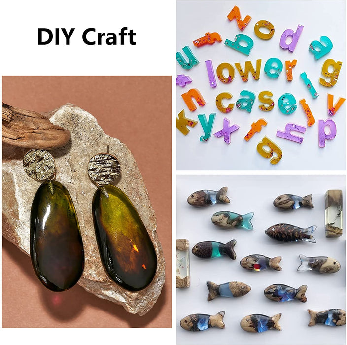 Epoxidharz Set Anfänger 360ml/385g, Glasklar Kunstharz Gießen Epoxy Resin Gießharz Mit Epoxidharz Farbe, Glitzer, Holz Stäbchen, Handschuhe...