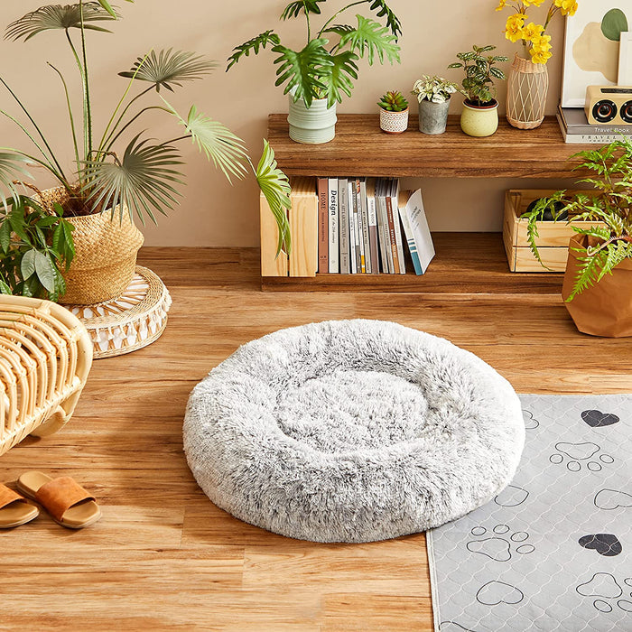 Hundebett, Katzenbett, weiche PV-Samtoberfläche, 60 cm, grau