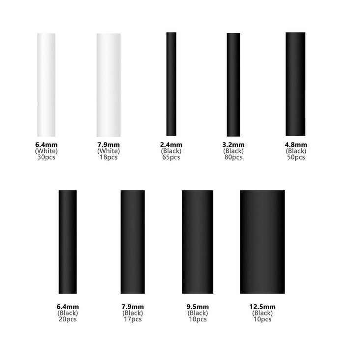 Schrumpfschlauch Kit, Eventronic 300Pcs 3: 1 Dual Wall Adhesive Gefüttert Schrumpfschlauch Rohr mit 7 Größe, 2 Farbe (Schwarz, Weiß)