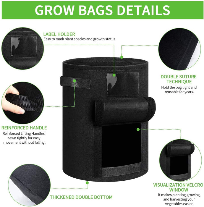 3 Stück Kartoffel Pflanzsack, 7 Gallonen Pflanzen Tasche mit Griffen, Blumen Pflanzbeutel, Große Gemüse Pflanzgefäße Töpfe Container für Garten