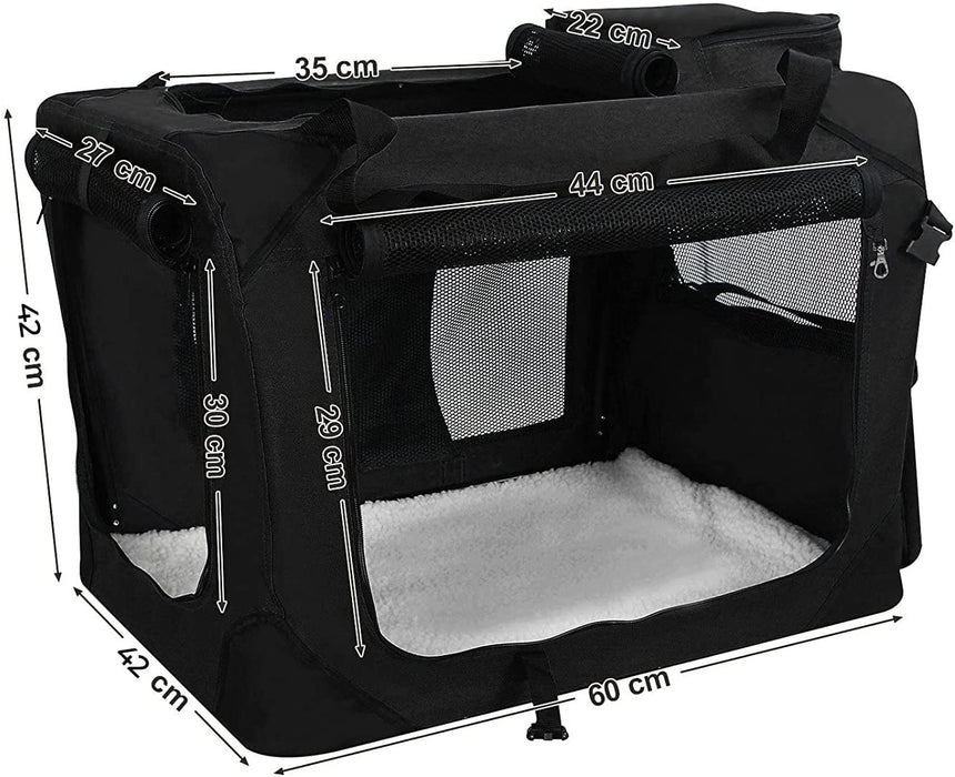 Hundebox, Hundetasche, faltbar, 60 x 42 x 42 cm, schwarz