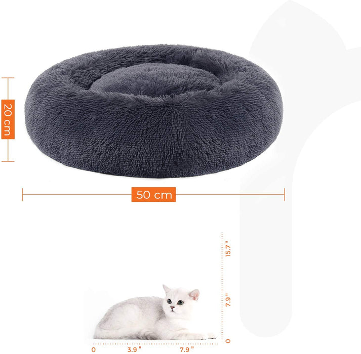 Hundebett, Katzenbett, weicher Plüsch, 50 cm, dunkelgrau