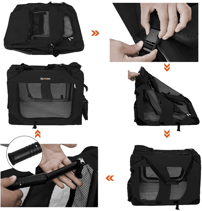 Hundebox, Hundetasche, faltbar, 50 x 35 x 35 cm, schwarz