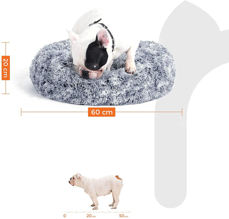 Hundebett, Katzenbett, weiche PV-Samtoberfläche, 60 cm, grau
