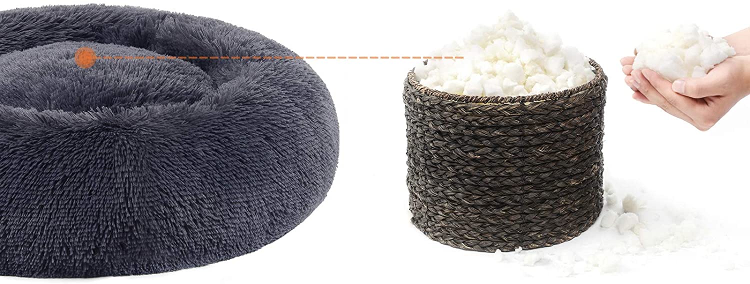 Hundebett, Katzenbett, weicher Plüsch, 60 cm, dunkelgrau