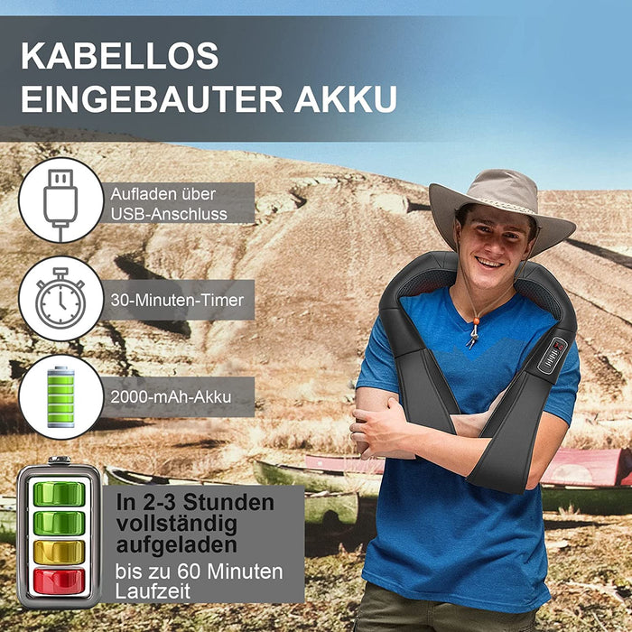 Massagegerät Schulter Nackenmassagegerät mit Wärme, Shiatsu Massagegerät mit 3D-Massage von tiefem Gewebe