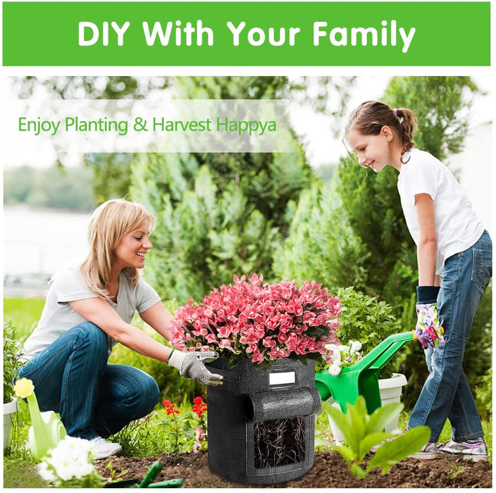 3 Stück Kartoffel Pflanzsack, 7 Gallonen Pflanzen Tasche mit Griffen, Blumen Pflanzbeutel, Große Gemüse Pflanzgefäße Töpfe Container für Garten
