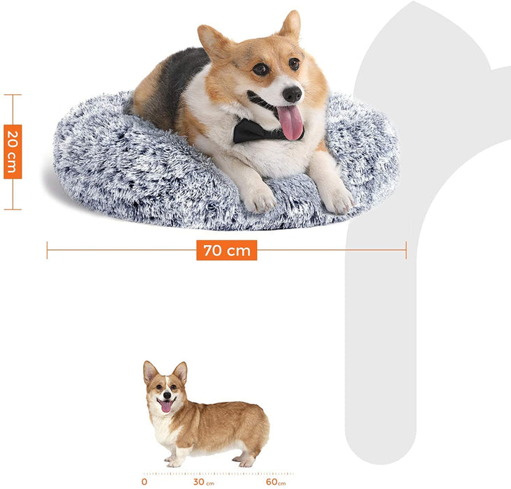 Hundebett, Katzenbett, weiche PV-Samtoberfläche, 70 cm, grau