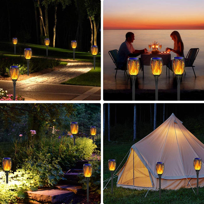 Garten Fackeln Solarleuchte Solar Fackel Garten Solar Flamme Lampe Fackel Solar Gartenlicht Auto EIN/Aus (Licht Sensor) und IP65 Wasserdicht