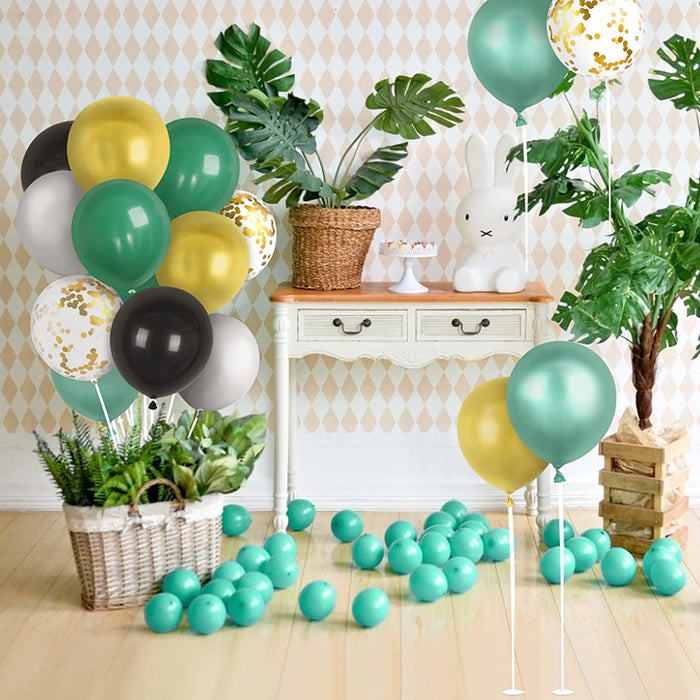 60 Stück 12 Zoll Latex Ballons Grün Metallic Luftballons Konfetti Garland Arch Kit Blau für Geburtstag Hochzeit Gold Party Dekorationen