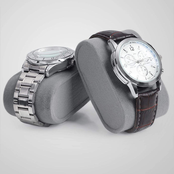 Uhrenbox 6 Uhren, Uhrenkasten mit Glasdeckel, Uhrenkissen aus Samt, Uhrenkoffer mit Schloss, Weihnachten, 30 x 11,2 x 8 cm, PU-Bezug in Schwarz