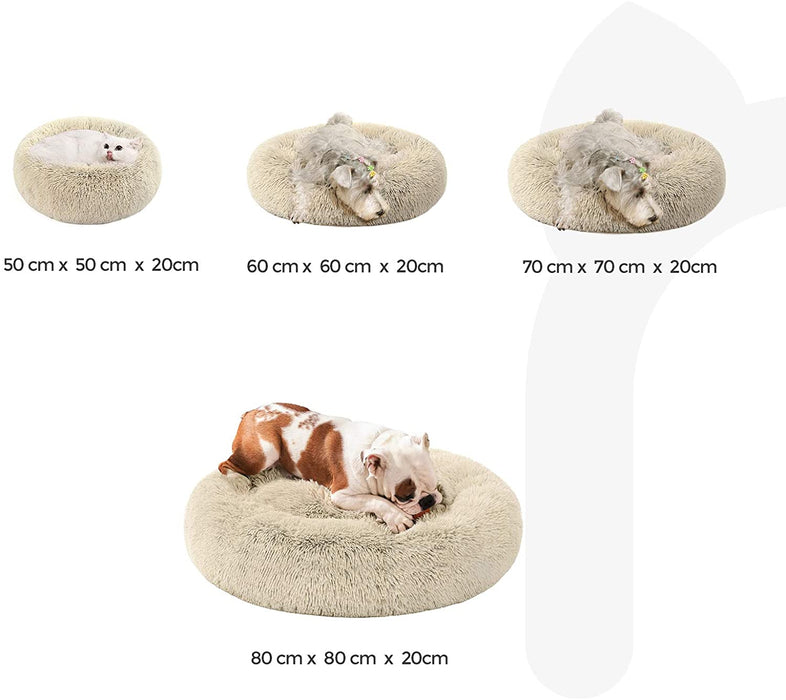 Hundebett, Katzenbett, weicher Plüsch, 50 cm, Khaki