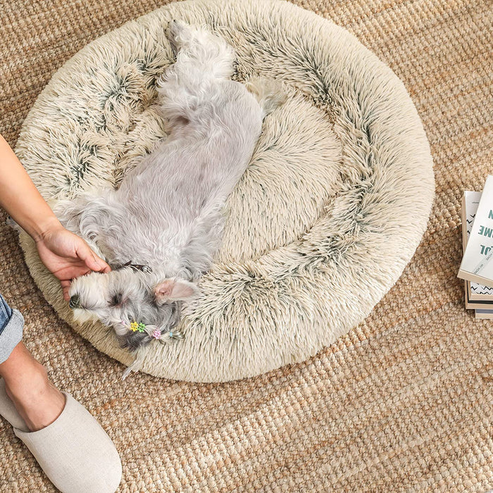 Hundebett, Katzenbett, weicher Plüsch, 60 cm, Khaki